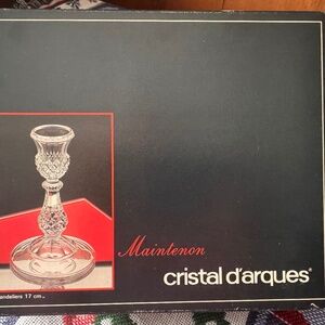 Vintage Maintenon Cristal D’Arque Lead Crystal Candlesticks NIB
